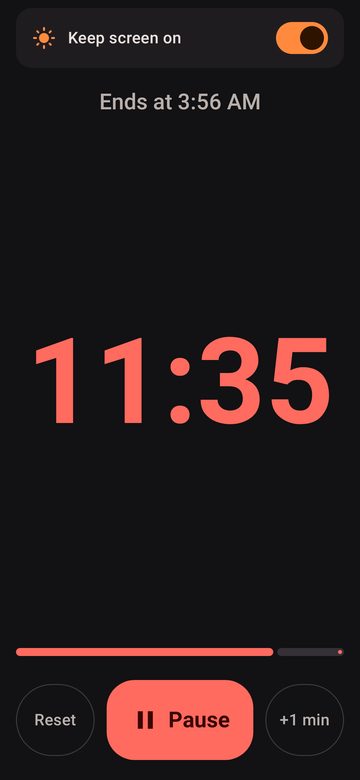 Sauna timer with big numbers